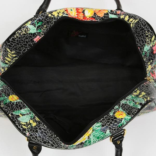 Yumi large vintage style floral print bowling bag