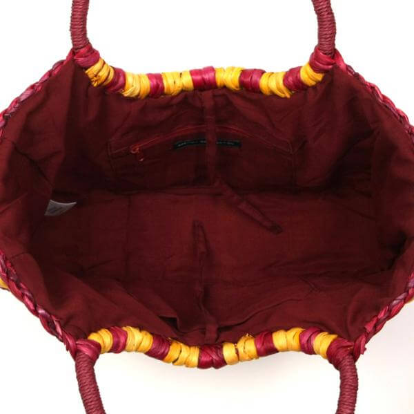 French Connection Sunrise Straw Bag  - Very Berry/Mustard