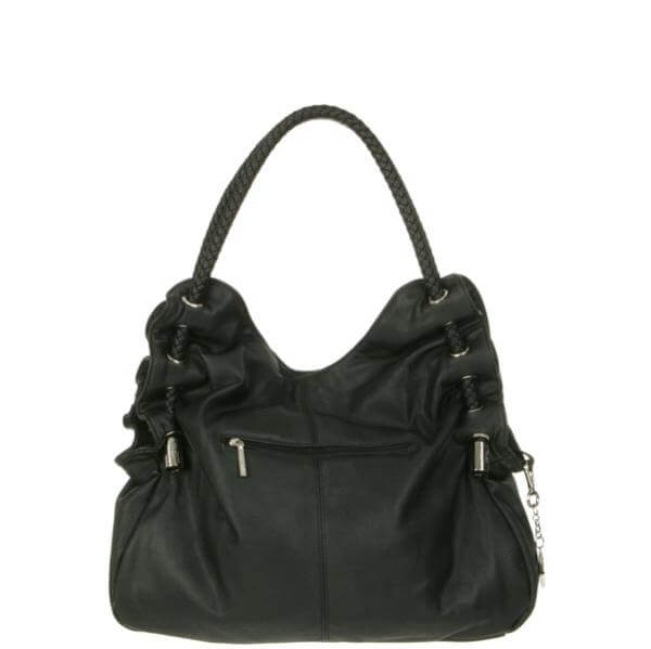 Suzy Smith Studded Slouch Hobo Bag  - Black