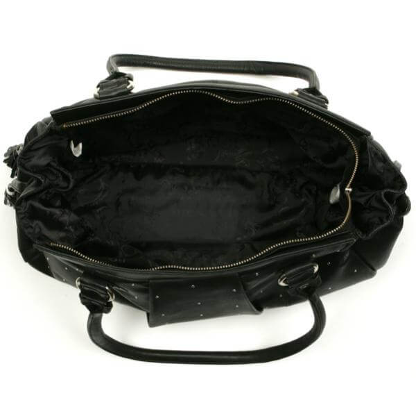 Suzy Smith Leather Pinhead Studded Large Tote Bag 