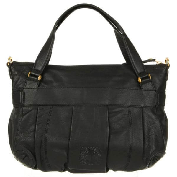 Ri2k Jamie Double Strap Butterfly Plate Leather Tote Bag