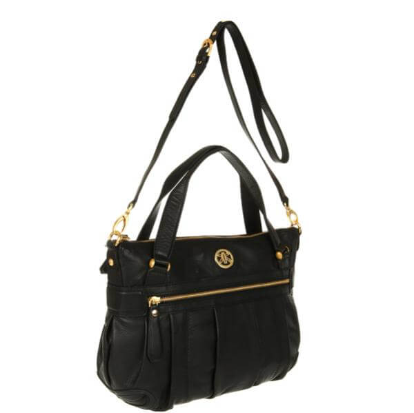 Ri2k Jamie Double Strap Butterfly Plate Leather Tote Bag