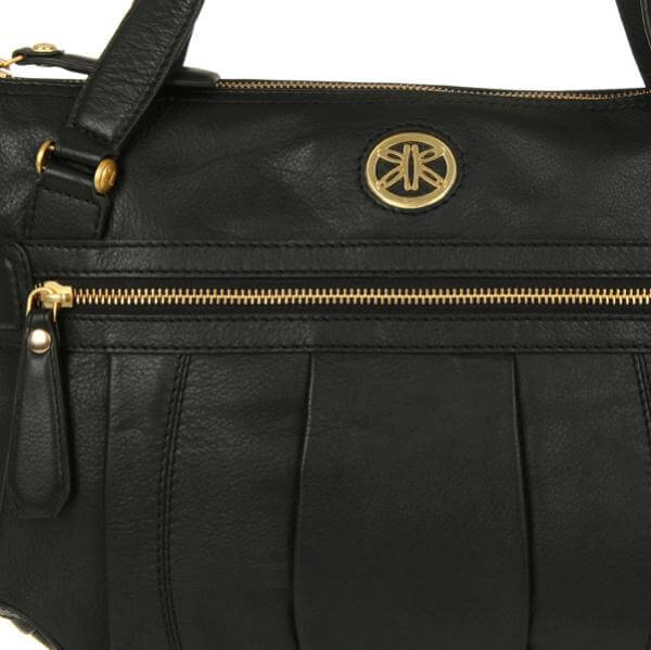 Ri2k Jamie Double Strap Butterfly Plate Leather Tote Bag