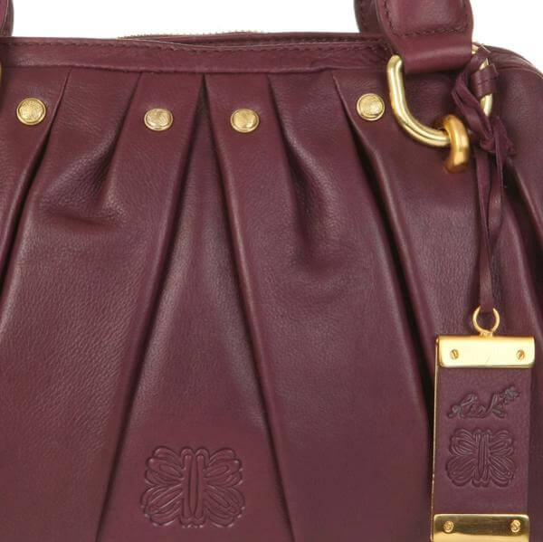 Ri2k Tannah Pleated Triple Compartment Leather Tote Bag 