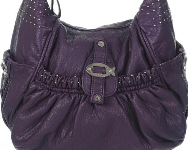 Nica Rowan Large Scoop Stud Detail Shoulder Bag  - Purple