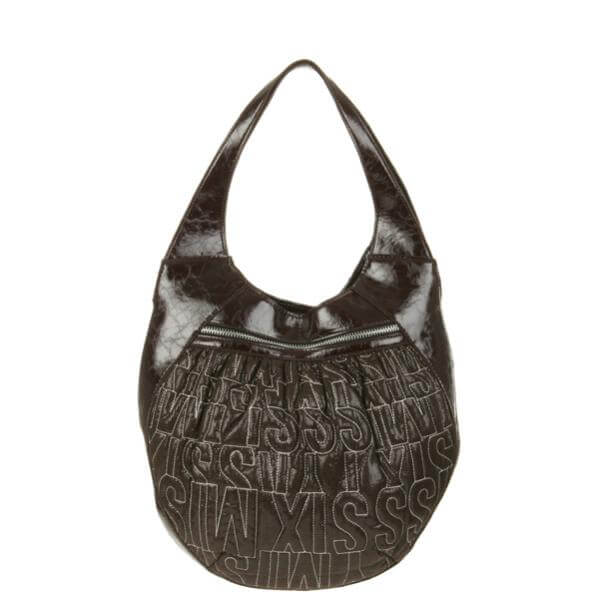 Miss Sixty Embroidered Logo Shoulder Bag  - Cocoa Brown