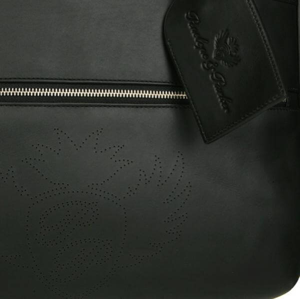 Penelope and Parker Carlito Leather Large Zip Laptop Bag - Black