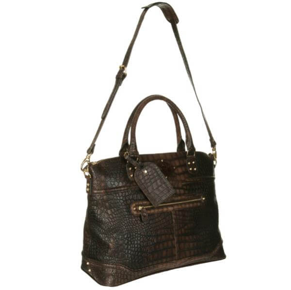 Penelope and Parker Roxy Croc Printed Leather Laptop Bag