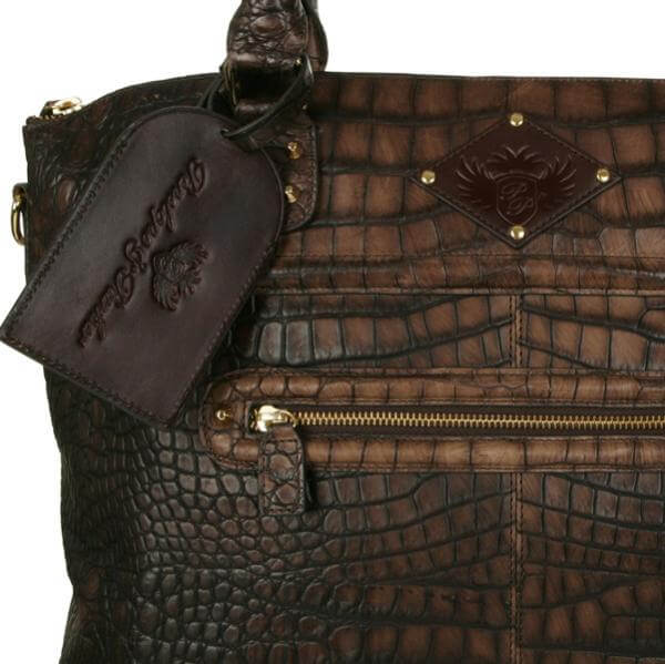 Penelope and Parker Roxy Croc Printed Leather Laptop Bag