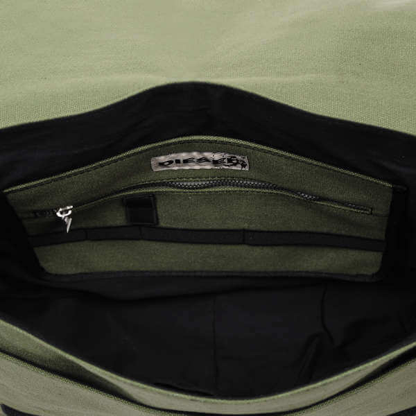 Diesel Iron Zip/Safy Selvage Logo Front Messenger Bag/Laptop Case - Lily Pad Green