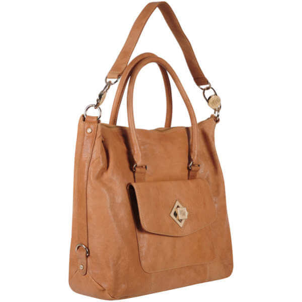 Ted Baker Leather Lock Tote Bag  - Tan