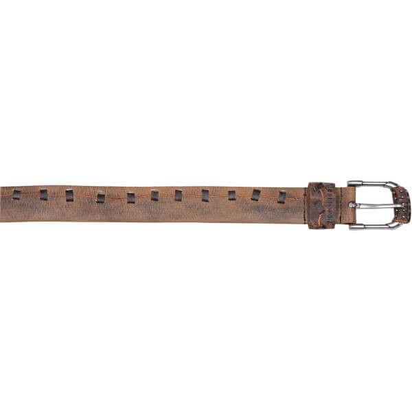 Religion scar stitch leather belt