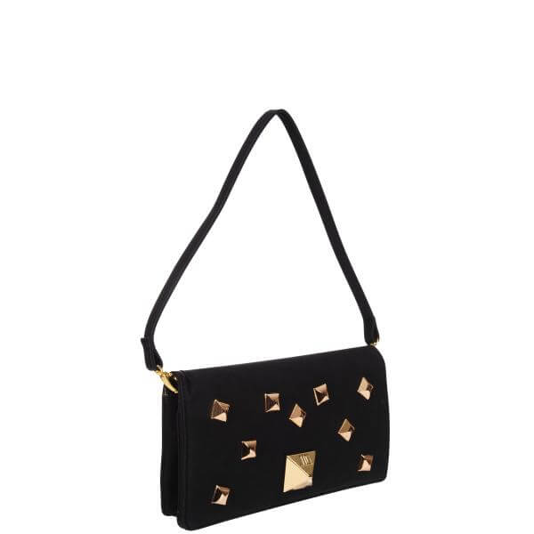 J Lo Downtown Pyramid Stud Clutch  - Black