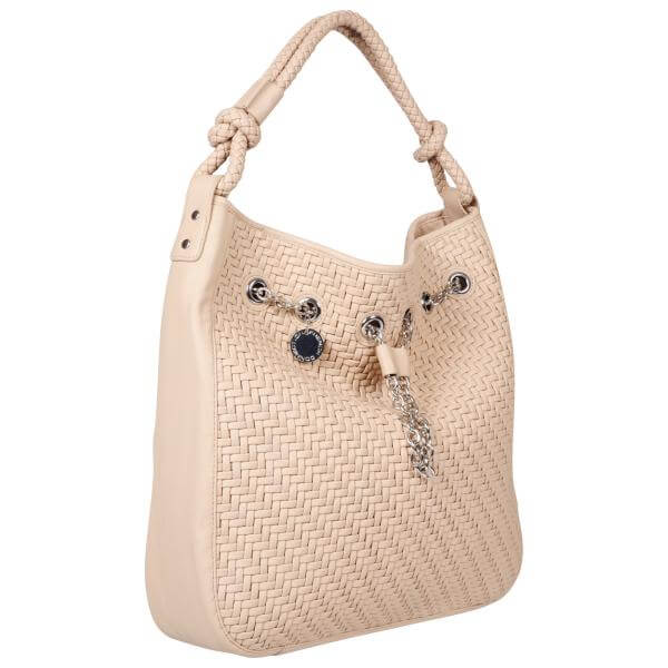 French Connection Anahita Woven Drawstring Slouch Bag - Pavlova