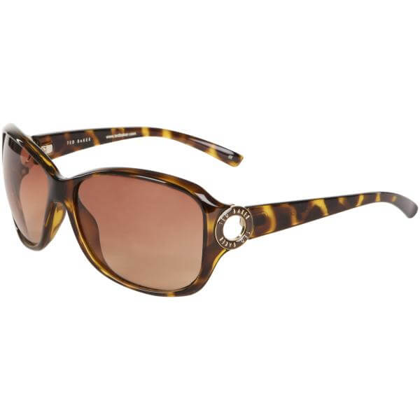 Ted Baker Halle Cut Out Oval Logo Sunglasses - Tortoise Shell/ Brown Lens