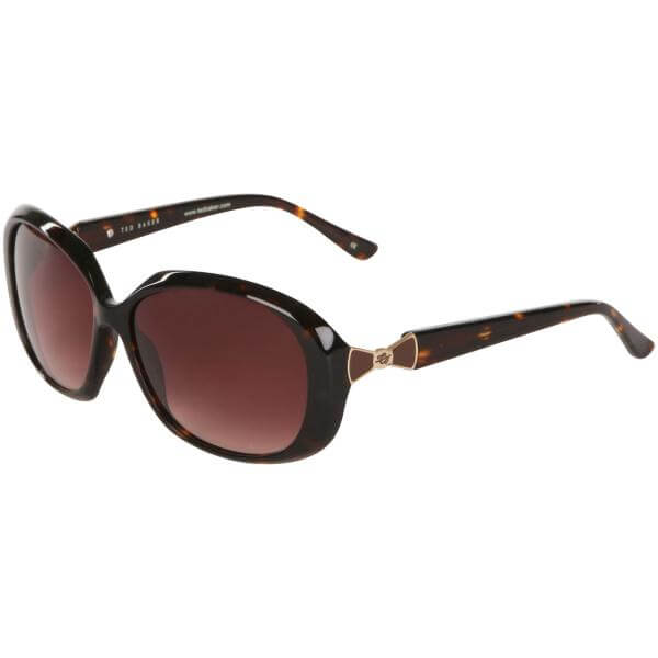 Ted Baker Debby Oversized Bow detail arm Sunglasses- tortoise frame/ brown lens