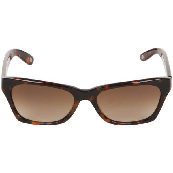 Lulu Guinness Annabelle Logo Arm Retro Sunglasses - Tortoise Frame/ Brown Lens