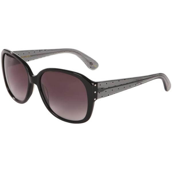 Lulu Guinness Irene Polka Dot Arm Oversized Sunglasses - Black Frame/ Grey Lens