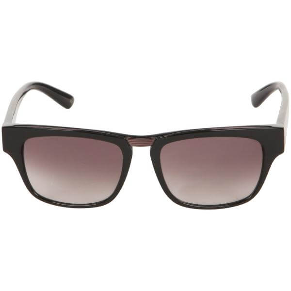 Lulu Guinness Faye Retro Sunglasses - Black Frame/ Grey Lens