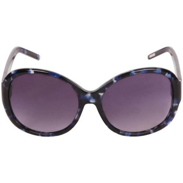 Ted Baker Arabelle Oversized Tb Logo Sunglasses - Blue Frame/ Grey Lens