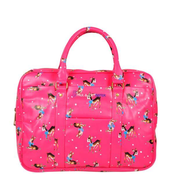 Paul & Joe Sister Adek Printed Tote/ Laptop Bag - Fuchsia Pink Print