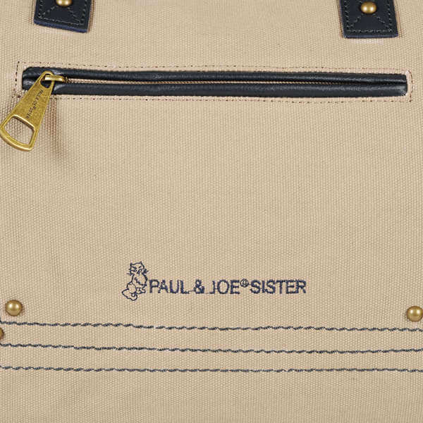Paul & Joe Sister Lope Contrast Trim Bowling Bag - Natural -Navy