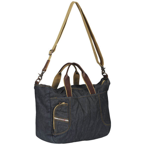Diesel DNA Infusion Denim/ Leather Large Holdall - Blue Denim H1940