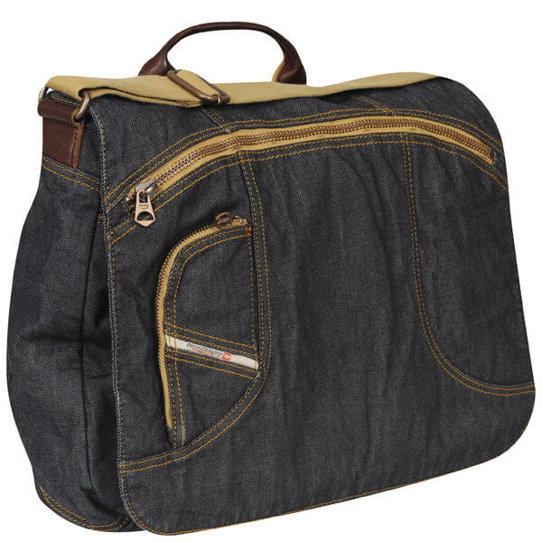 Diesel DNA Infusion Energy Denim/Leather Satchel - Blue Denim H1940
