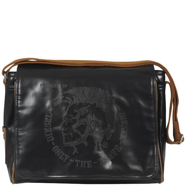 Diesel Happy Days Ralph Ii Embossed Shiny Pvc Messenger Bag - Black/Ginger - H3753