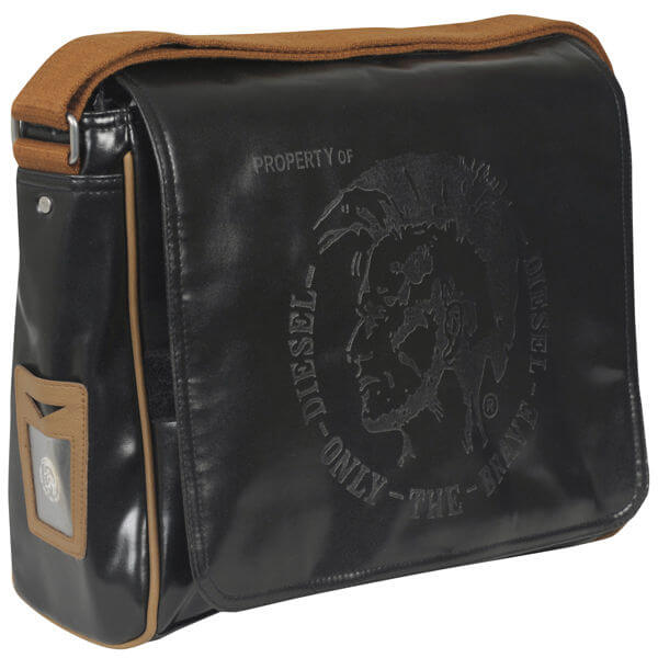 Diesel Happy Days Ralph Ii Embossed Shiny Pvc Messenger Bag - Black/Ginger - H3753