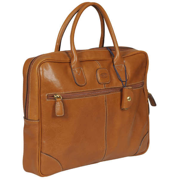 Bric's Life Pelle Two Handled Briefcase/Laptop Bag - Tan