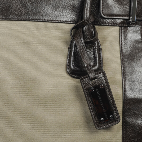 French Connection Women's Liza Tote Bag - Sandscript/Chocolate Brown
