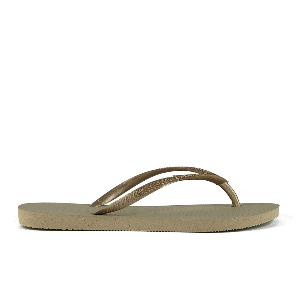 Havaianass Girls' Slim Flip Flops - Sand Grey/Light Golden