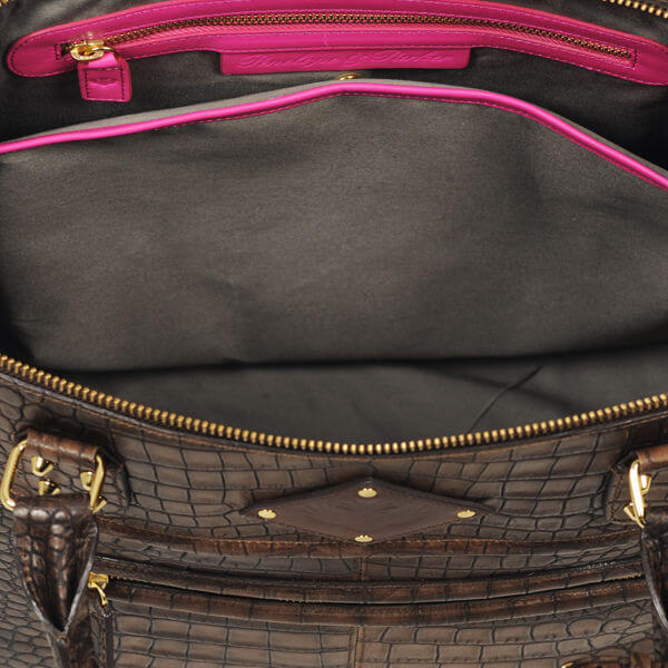 Penelope & Parker Roxy croc printed Leather laptop bag