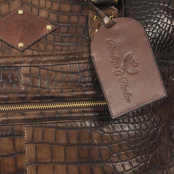 Penelope & Parker Roxy croc printed Leather laptop bag