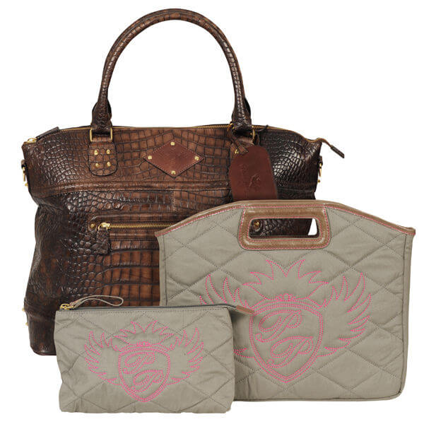Penelope & Parker Roxy croc printed Leather laptop bag