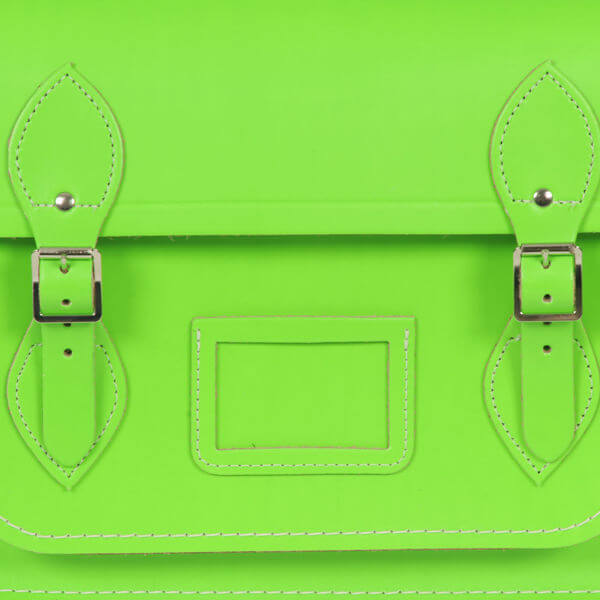 The Cambridge Satchel Company 13 Inch Fluoro Leather Satchel - Fluorescent Green 