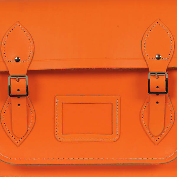The Cambridge Satchel Company 13 Inch Fluoro Leather Satchel - Fluorescent Orange