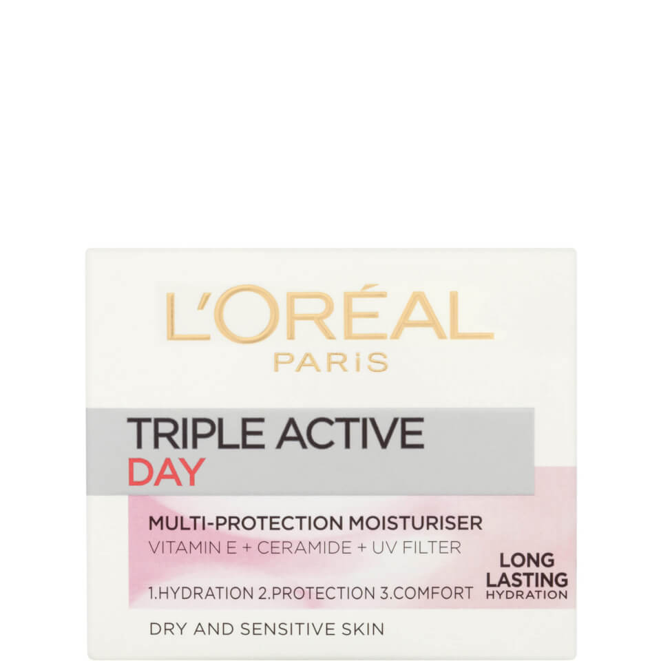 L'Oréal Paris Dermo Expertise Triple Active Day Multi-Protection Moisturiser - Dry / Sensitive Skin (50ml)