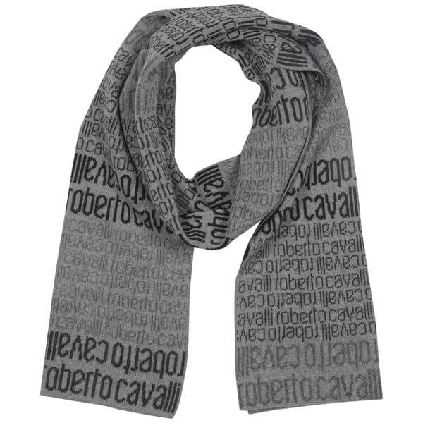 Roberto Cavalli Men s Logo Double Sided Wool Scarf