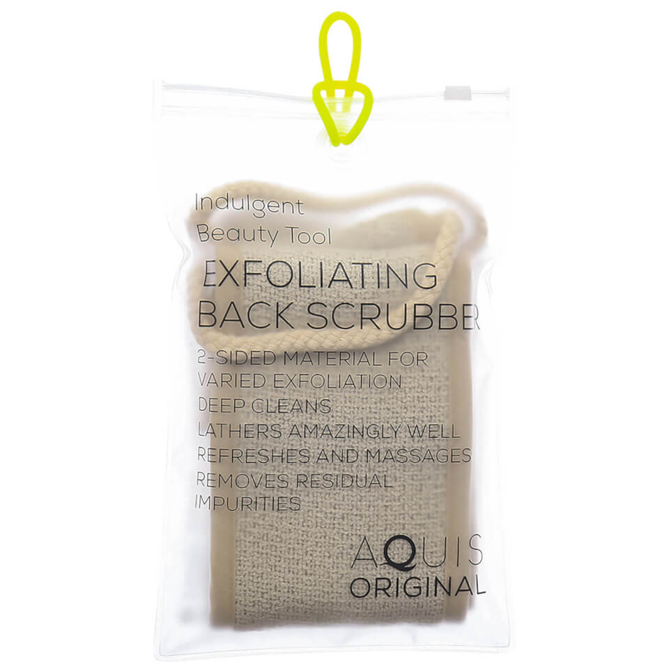 Aquis Exfoliating Back Scrubber - Linen