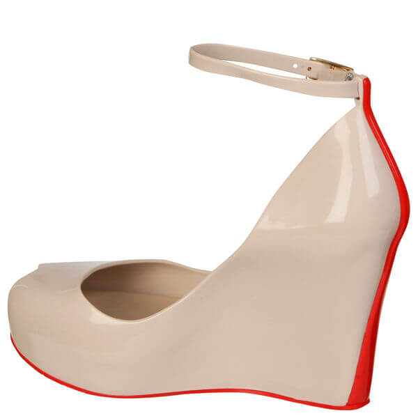 Melissa Patchuli Peep Toe Wedges Contrast Cream Allsole