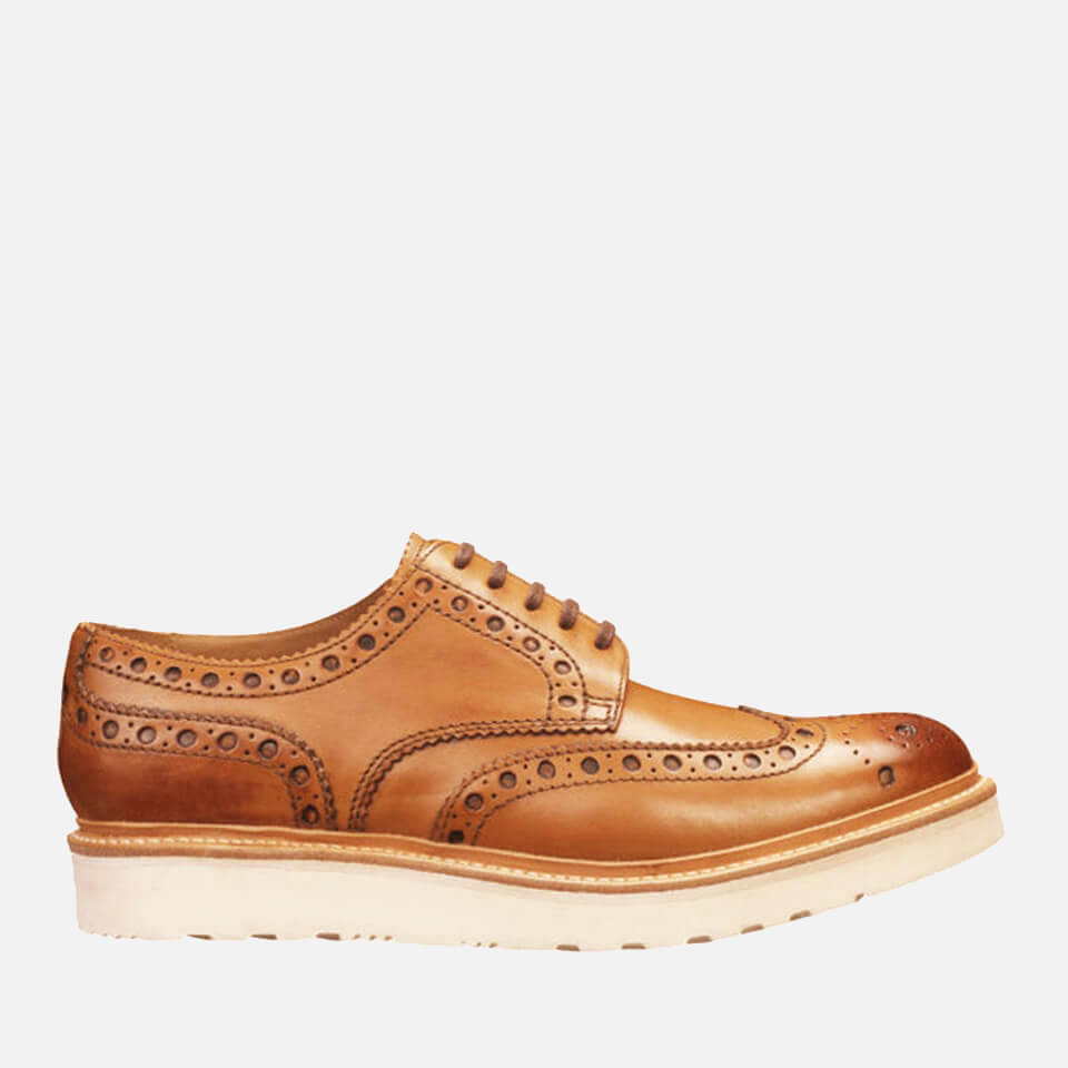 Grenson Men s Archie V Leather Brogues Tan Calf Allsole