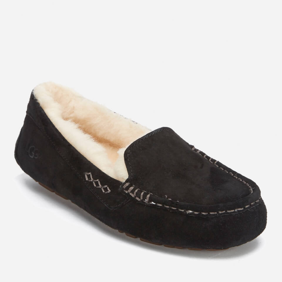 UGG Women's Ansley Moccasin Suede Slippers - Black