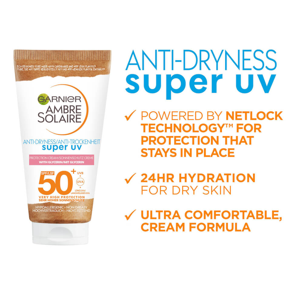 Garnier Ambre Solaire Sensitive Face and Neck Sun Cream SPF 50+ 50ml