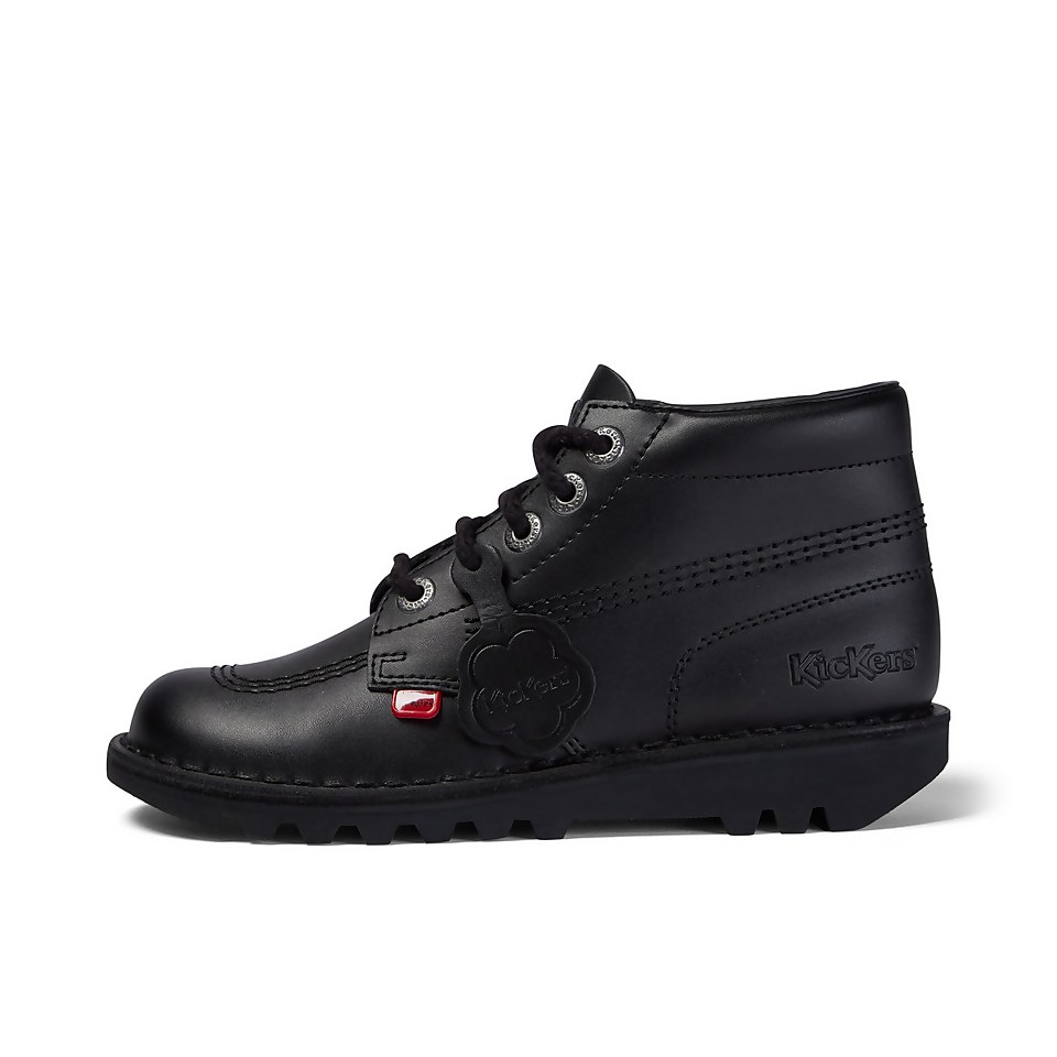 Kickers Youth Kick Hi Leather Boots - Black