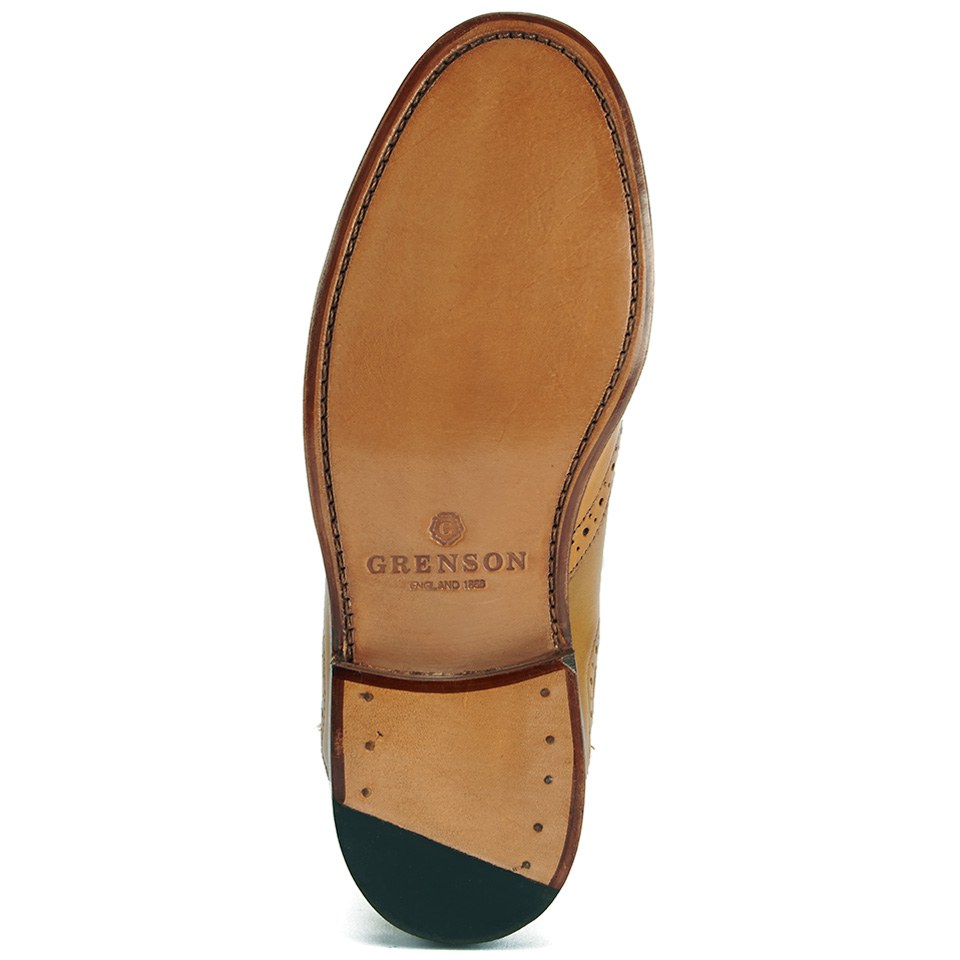 Grenson Women s Jessie Brogue Chelsea Boots Tan Allsole