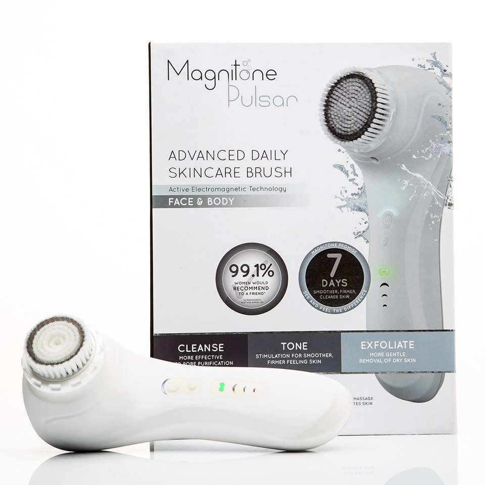MAGNITONE London Pulsar Daily Skin Cleansing, Toning and Exfoliation Brush for Face and Body