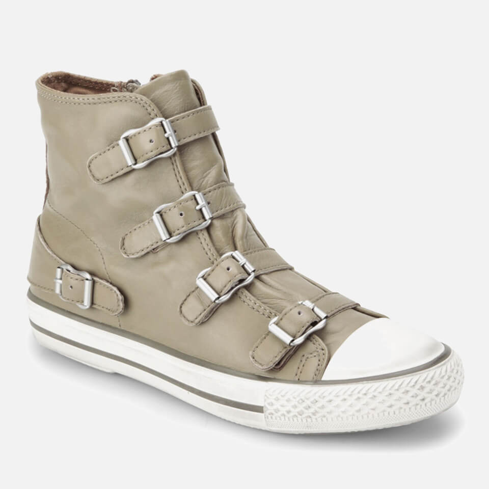 Ash Women s Virgin Leather Hi Top Trainers Taupe Allsole
