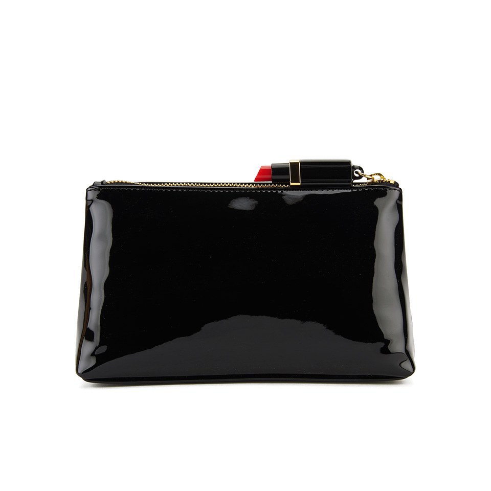 Lulu Guinness Women's T-Seam Medium Zip Pouch Cosmetic Bag - Black